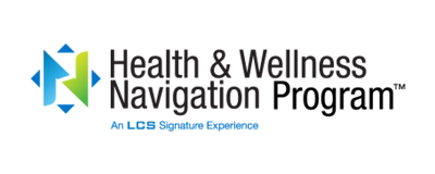 Health & Wellness Navigation logo with blue and green compass design and text.